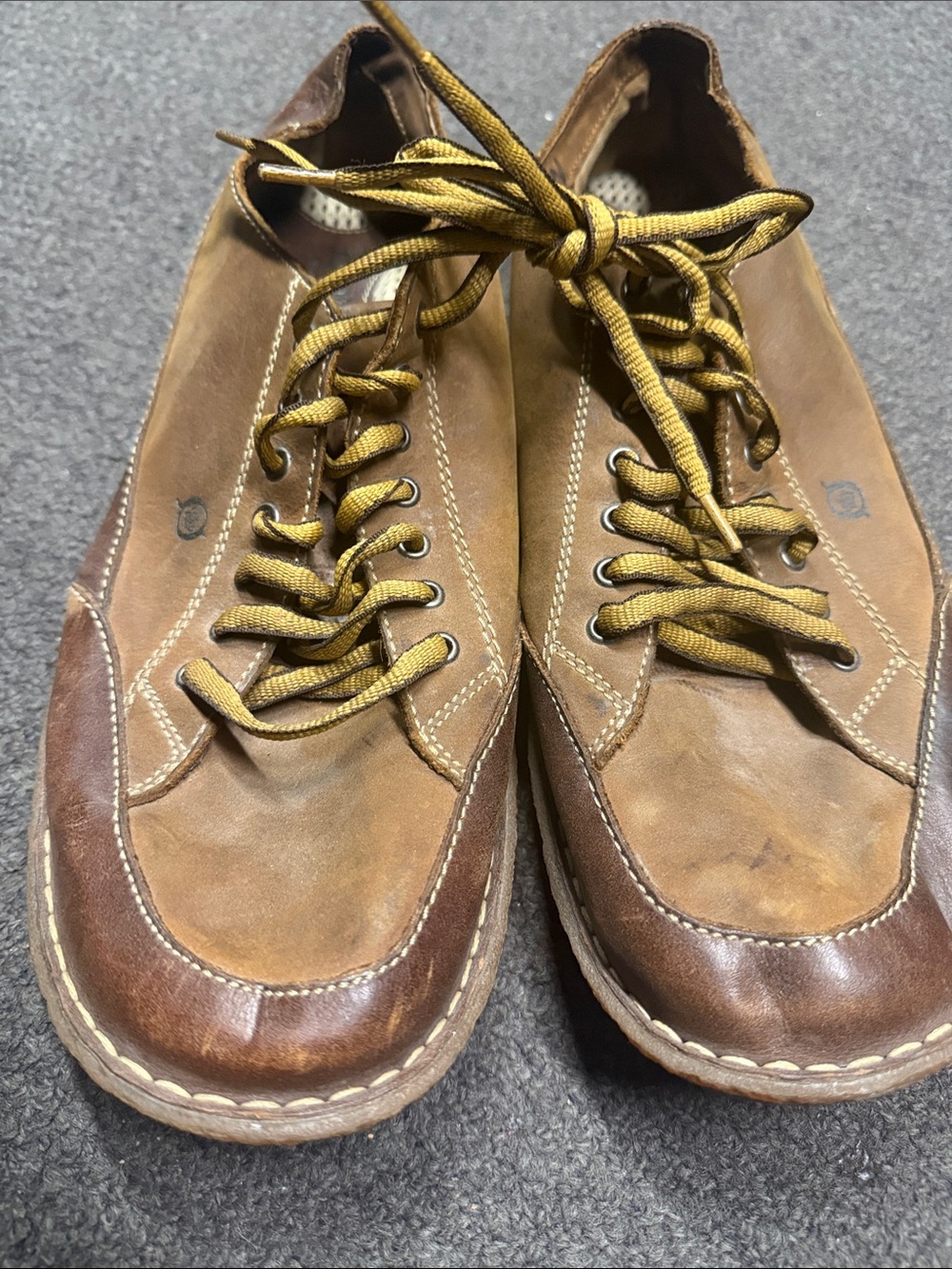 Born Men's Brown Leather Lace-Up Grippers with Tan Laces